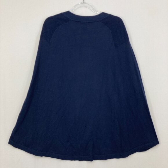 New IMAN Navy Global Chic Touch of Gold Knit Draped Luxe Poncho size XL - Picture 9 of 11